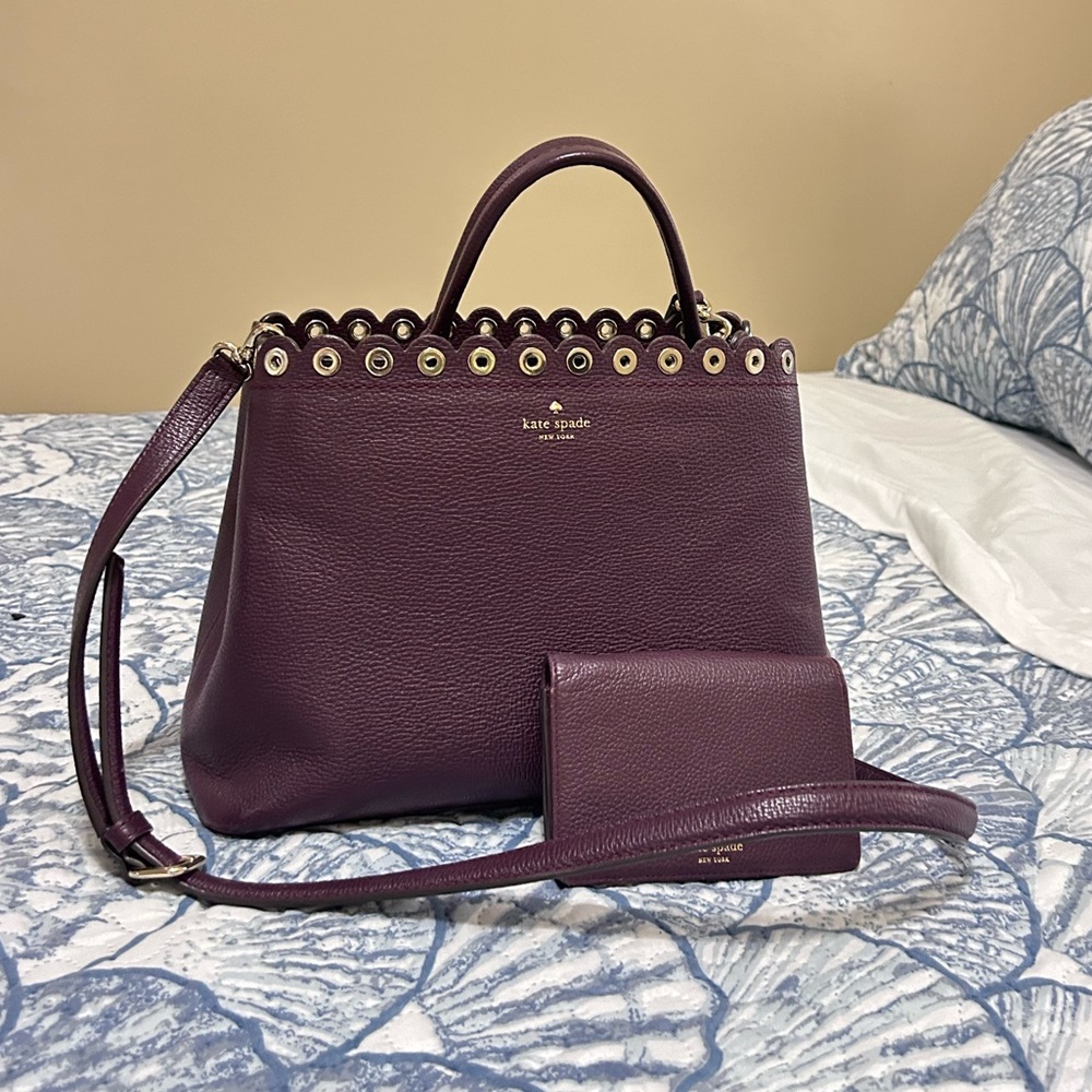 Kate Spade Plum Satchel and Wallet